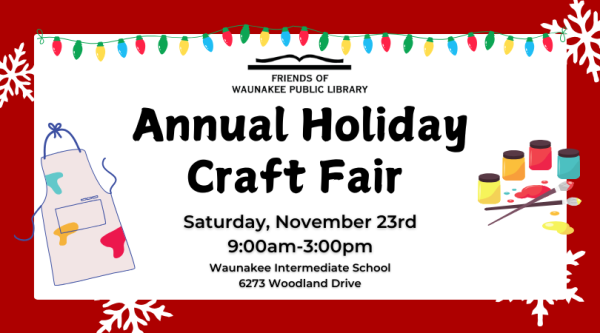 Annual Holiday Craft Fair Saturday November 23rd 9am-3pm. 